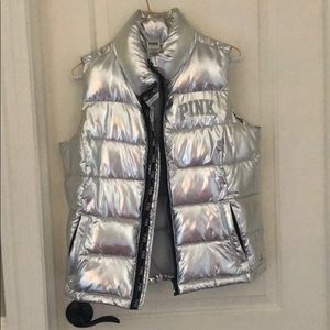 PINK Silver Vest Full Zip